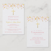 Communeroze en goudConfetti Visitekaartje (Voorkant / Achterkant)