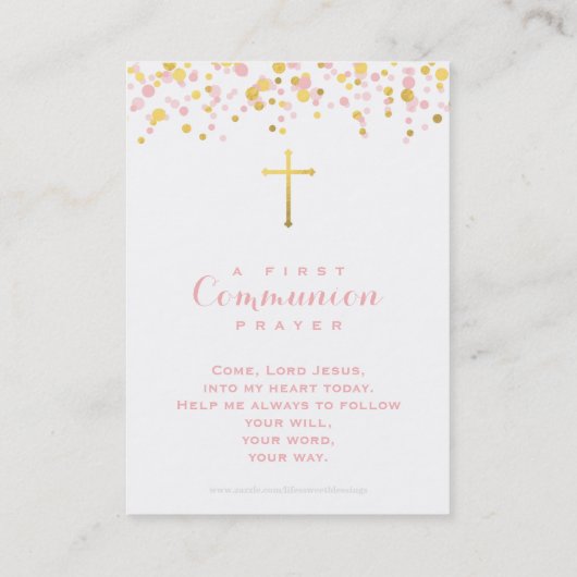 Communeroze en goudConfetti Visitekaartje (Achterkant)