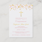 Communeroze en goudConfetti Visitekaartje (Voorkant)