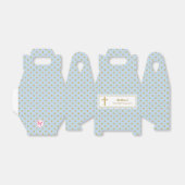 Communiblauw met goudpokkendots bedankdoosjes (Uitgevouwen)