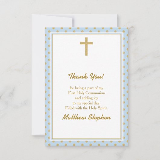 Communiblauw met goudpokkendots kaart (Voorkant)