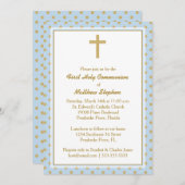 Communiblauw met goudpokkendots kaart (Voorkant / Achterkant)