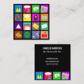 Communicatie en technologie Sjabloon Professional Vierkante Visitekaartje (Voorkant / Achterkant)