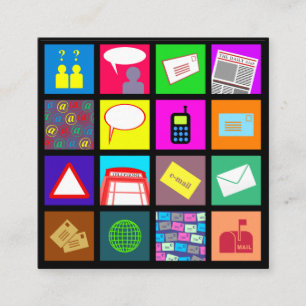 Communicatie en technologie Sjabloon Professional Vierkante Visitekaartje