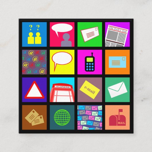 Communicatie en technologie Sjabloon Professional Vierkante Visitekaartje (Voorkant)