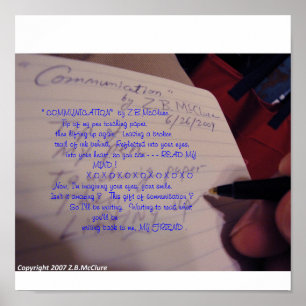 "COMMUNICATIE"-gedicht van Z.B.McClure Poster