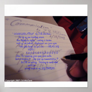 "COMMUNICATIE"-gedicht van Z.B.McClure Poster