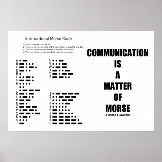 Communicatie is een kwestie van morsecode-Humor Poster (Voorkant)