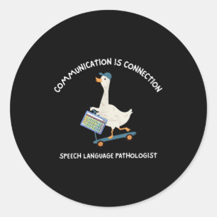 Communicatie Is Verbinding Spraak Taal Pathol Ronde Sticker