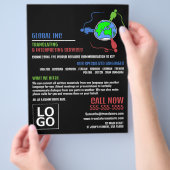 Communicatie-Logo, vertaler en tolk Flyer (Hand)