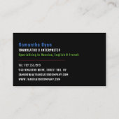 Communicatie-Logo, vertaler en tolk Visitekaartje (Achterkant)