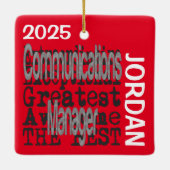 Communicatie Manager Buitengewoon CUSTOM Keramisch Ornament (Achterkant)