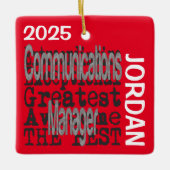 Communicatie Manager Buitengewoon CUSTOM Keramisch Ornament (Voorkant)