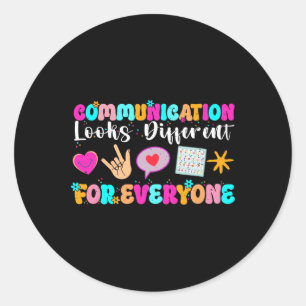 Communicatie ziet er anders uit voor iedereen Auti Ronde Sticker