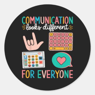 Communicatie ziet er anders uit voor iedereen Auti Ronde Sticker