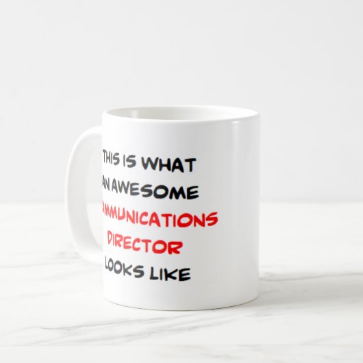 communicatiemanager, geweldige koffiemok (Voorkant links)