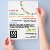 Communicatieontwerp, vertaler en tolk flyer (Hand)