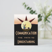 Communicatiepad naar begrip briefkaart (Staand voorkant)