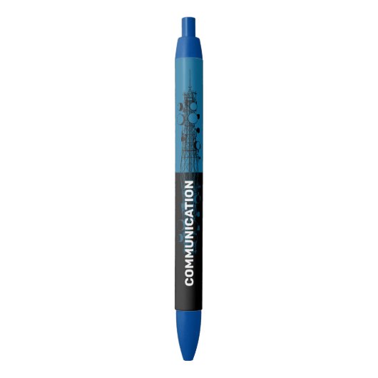 communicatietoren blauwe inkt pen (Voorkant Verticaal)