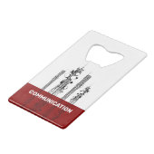 Communicatietoren Creditkaart Flessenopener (Voorkant Gekanteld)