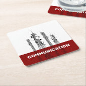 Communicatietoren Kartonnen Onderzetters (Schuin)