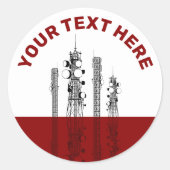 Communicatietoren Ronde Sticker (Voorkant)