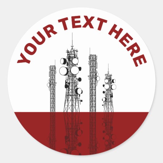 Communicatietoren Ronde Sticker (Voorkant)