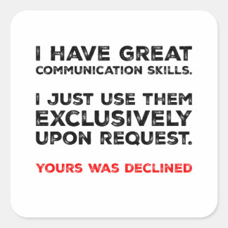 Communicatieve Vaardigheden - Grappige Introvert O Vierkante Sticker