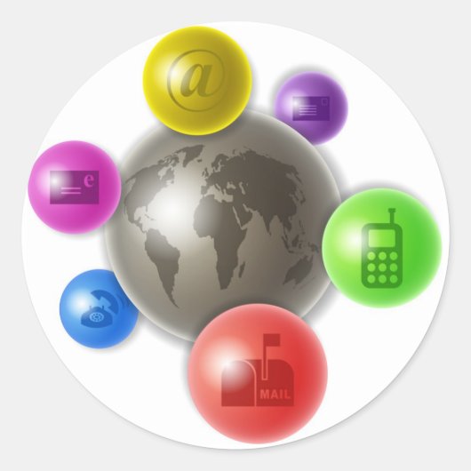 Communicatiewereld Ronde Sticker (Voorkant)