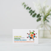 Communicatiewiel, vertaler en tolk visitekaartje (Staand voorkant)