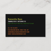 Communicatiewiel, vertaler en tolk visitekaartje (Achterkant)