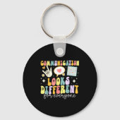 Communication Looks Different For Everyone Speech Sleutelhanger (Voorkant)