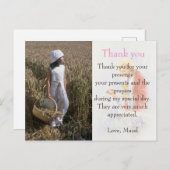 Communie Bedankt Opmerking Aangepaste fotokaart Briefkaart (Voorkant / Achterkant)