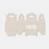 Communie Beige met gouden stippen Bedankdoosjes (Uitgevouwen)