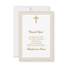 Communie Beige met gouden stippen