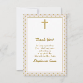 Communie Beige met gouden stippen Kaart