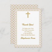 Communie Beige met gouden stippen Kaart (Voorkant / Achterkant)