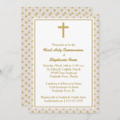 Communie Beige met gouden stippen Kaart (Voorkant / Achterkant)