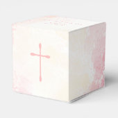 Communie Bloemen Roze Waterverven Bedankdoosjes (Achterkant)