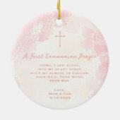 Communie Bloemen Roze Waterverven Keramisch Ornament (Achterkant)