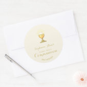 Communie Chalice Ronde Sticker (Envelop)