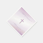 Communie Cross Lavendel Waterverf Servet (Hoek)