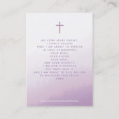 Communie Cross Lavendel Waterverf Visitekaartje (Achterkant)