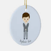 Communie Dove Boy Keramisch Ornament (Rechts)