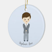 Communie Dove Boy Keramisch Ornament (Links)