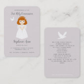 Communie Dove Redhead Meisje Gebed Visitekaartje (Voorkant / Achterkant)