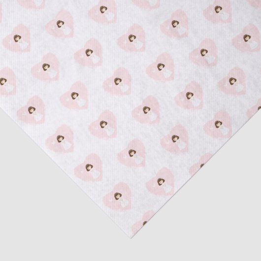 communie duif blond meisje tissuepapier (Detail)