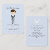 Communie Duif Jongen Gebed Visitekaartje (Voorkant / Achterkant)