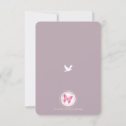 communie duif roodharige meisje dank u kaart (Achterkant)