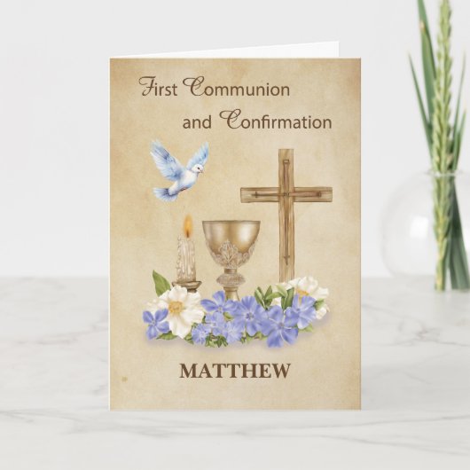 Communie en bevestiging RCIA Gefeliciteerd Kaart (Voorkant)